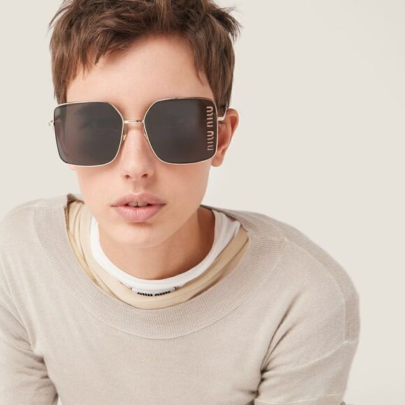 MIU MIU Sunglasses MU51YS 7OE01T Antique Gold/Dark Brown Women NEW